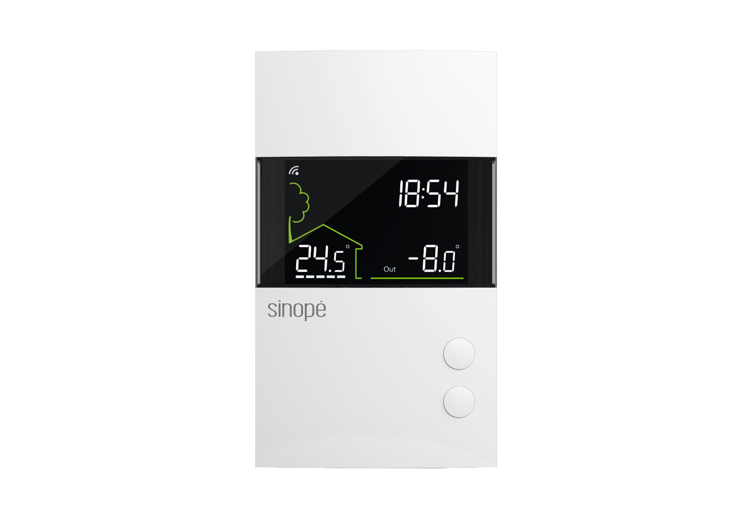 Thermostat intelligent basse tension vue de face