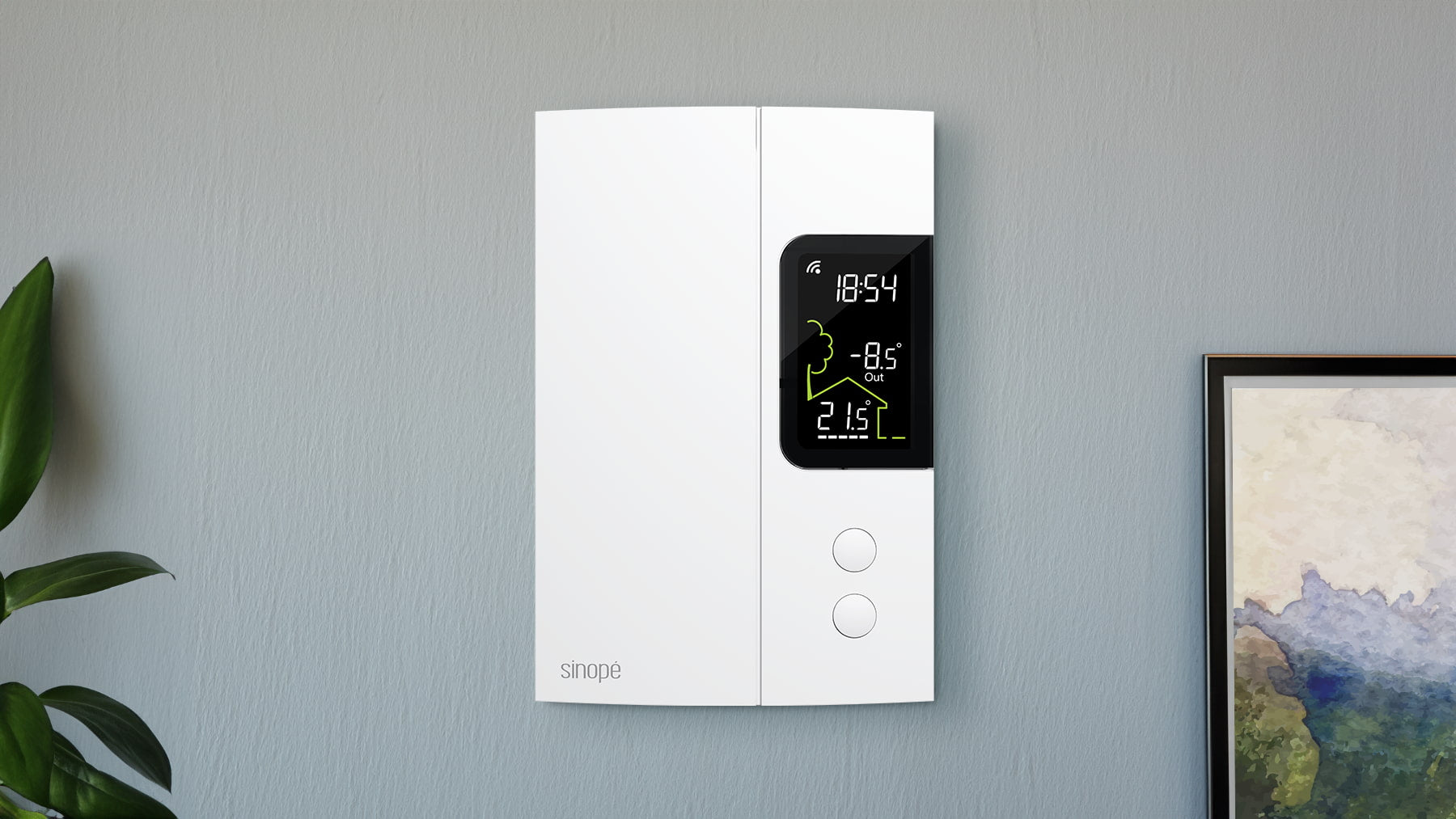 Thermostat pour chauffage électrique au mur avec éclairage jour