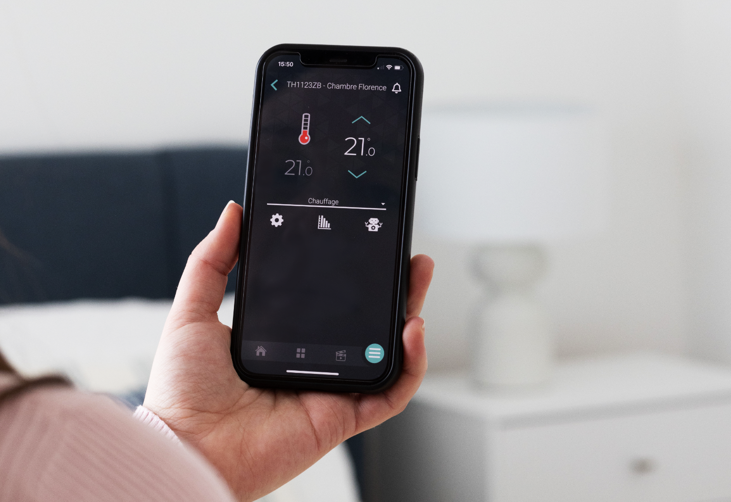 Contrôle d'un thermostat dans l'appli Neviweb