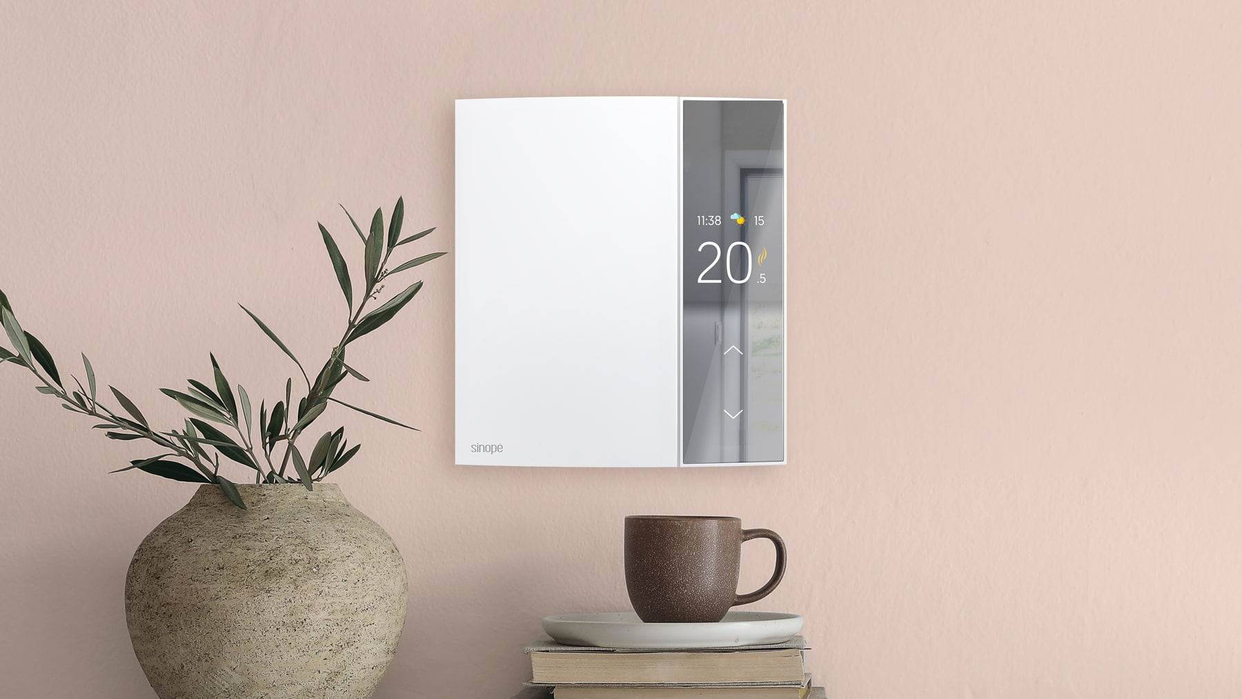 Thermostat intelligent de ligne au mur avec éclairage du jour