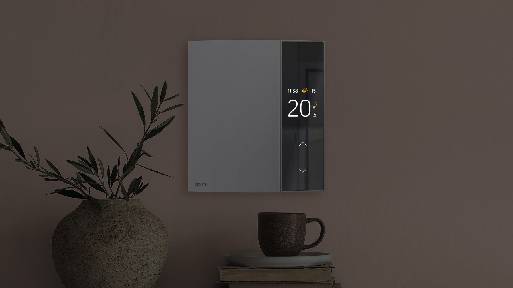 Thermostat intelligent de ligne au mur avec écran rétroéclairé