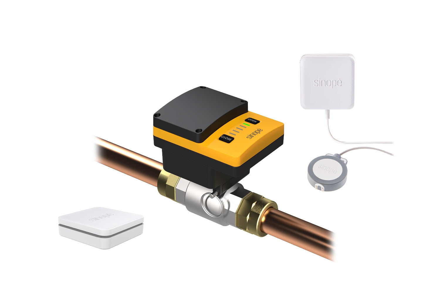 Sedna kit including a smart water valve and smart water leak detectors