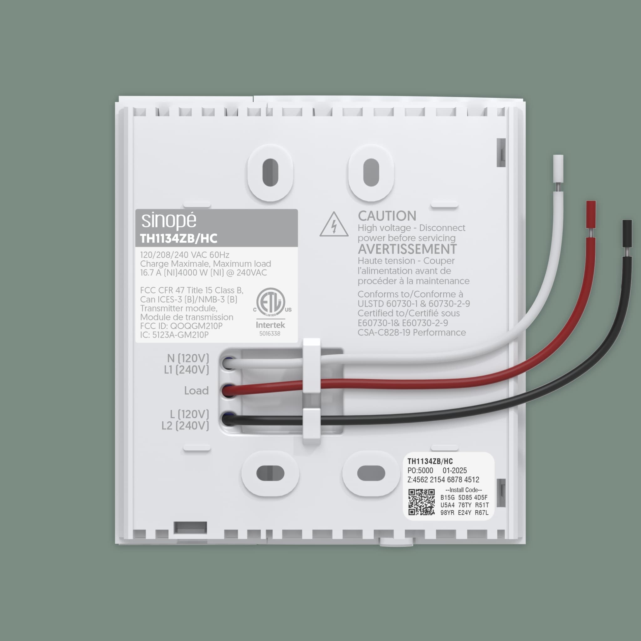 Thermostat pour plinthes électriques Zigbee avec écran couleur